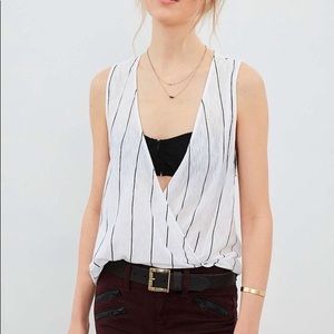 Urban outfitters: High low Black open front top